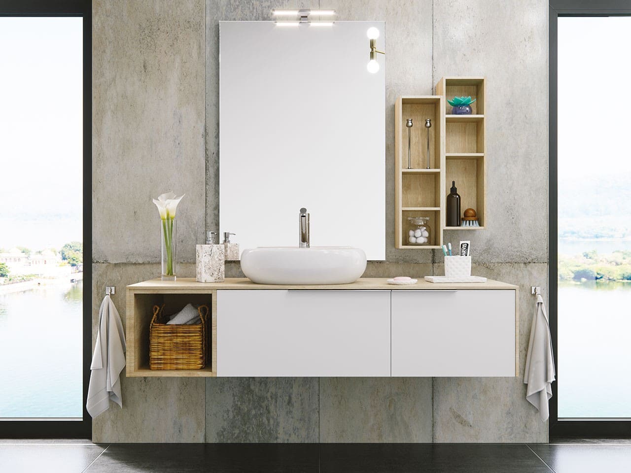 Grande salle de bains avec lavabo Grande salle de bains avec lavabo